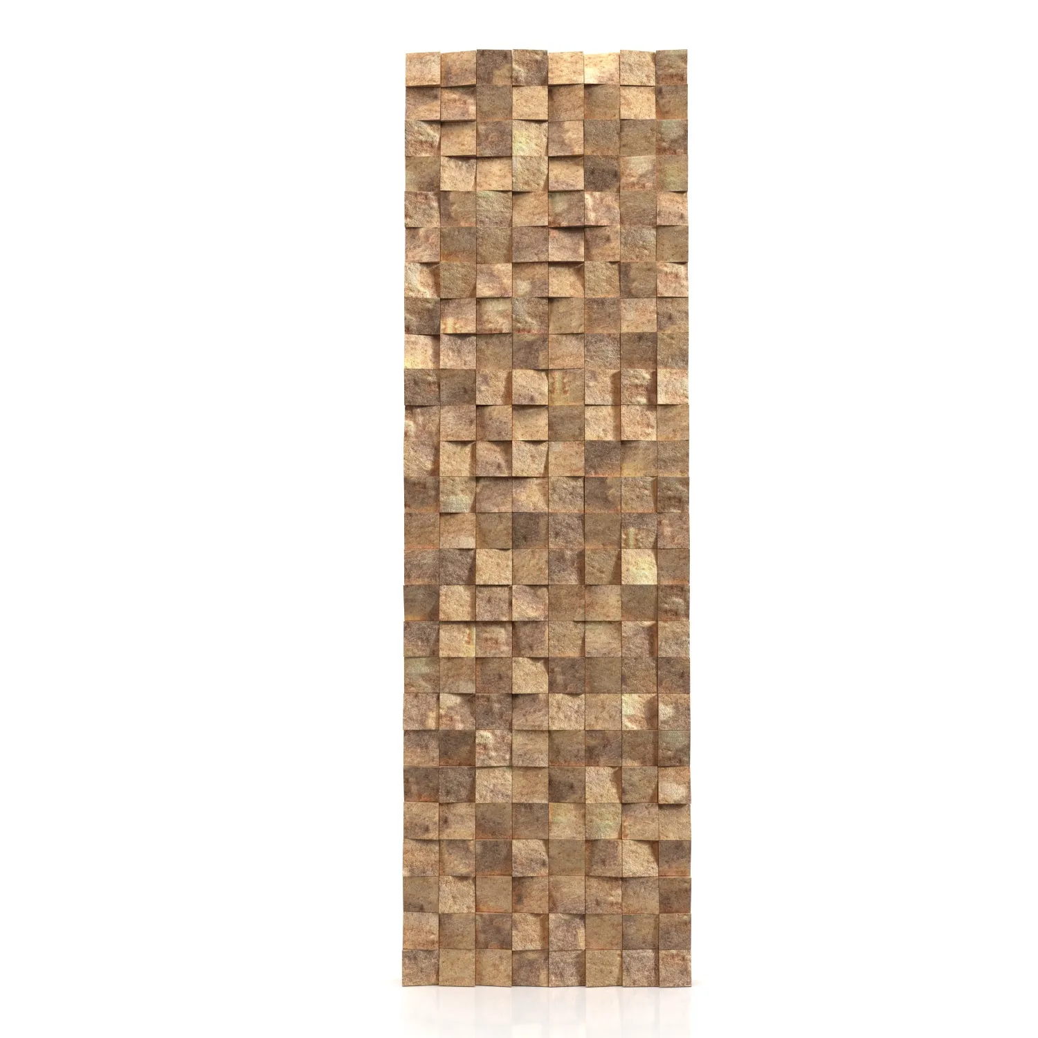 Textured 2 72w Metallic Rugged Wooden Blocks Metal Wall Art PBR 3D Model_01